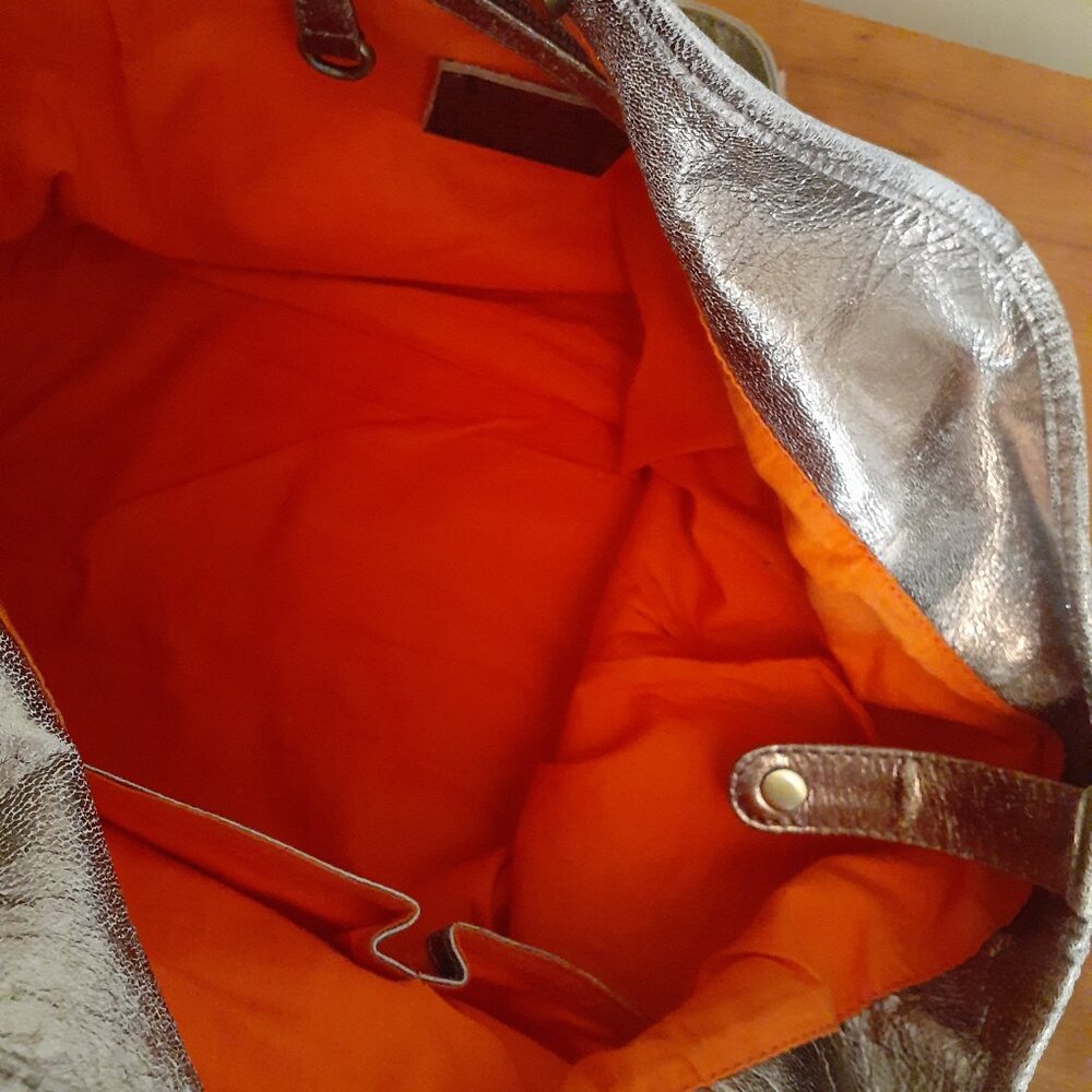 Jasper & Jerra Leather Metallic Print Bag - Picture 9 of 15
